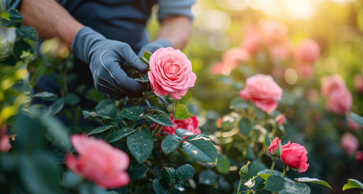 person picking flowers